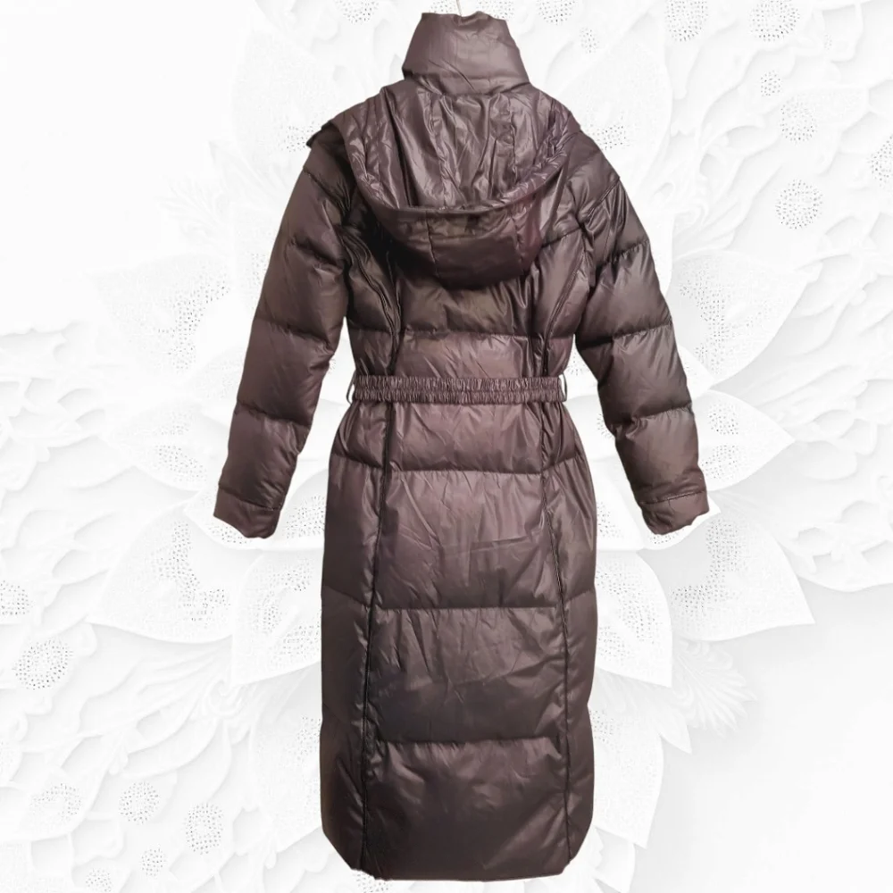 Vince Camuto Purple Long Puffy Coat With Hood & Belt NWOT - Picture 7 of 7